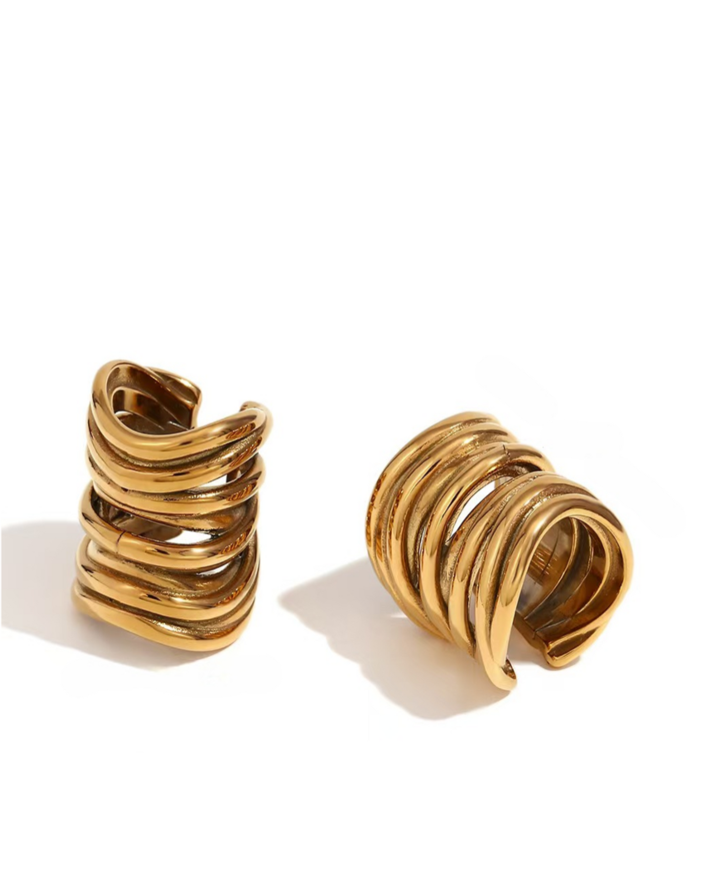 Gold Multiwire Cuff Earrings