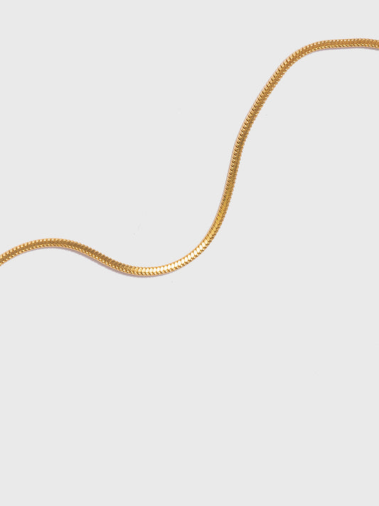 18KT Gold-Plated Women’s Round Snake Chain Bracelet with Lobster Clasp | Waterproof, Hypoallergenic, Tarnish-Free