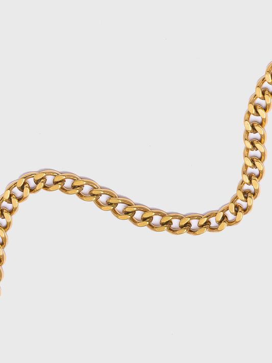 18KT Gold-Plated Women’s Curb Chain Bracelet with Snake Head Detailing & Lobster Clasp | Waterproof, Hypoallergenic, Tarnish-Free