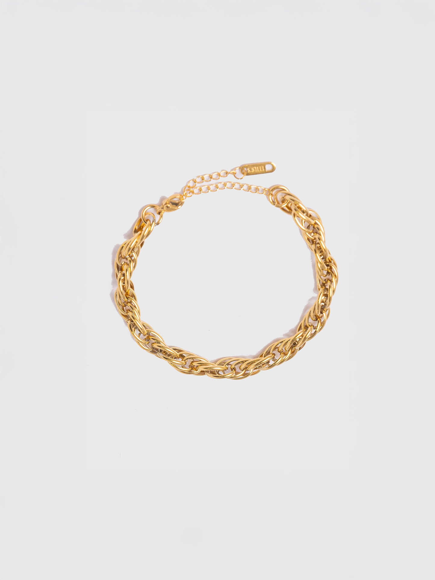 18KT Gold-Plated Women’s Triple Link Chain Bracelet with Lobster Clasp | Waterproof, Hypoallergenic, Tarnish-Free