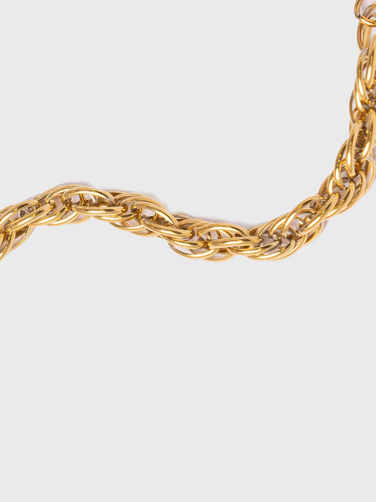 18KT Gold-Plated Women’s Triple Link Chain Bracelet with Lobster Clasp | Waterproof, Hypoallergenic, Tarnish-Free