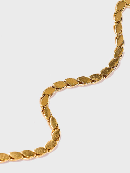 18KT Gold-Plated Women’s Leaf Link Chain Bracelet with Lobster Clasp | Waterproof, Hypoallergenic, Tarnish-Free