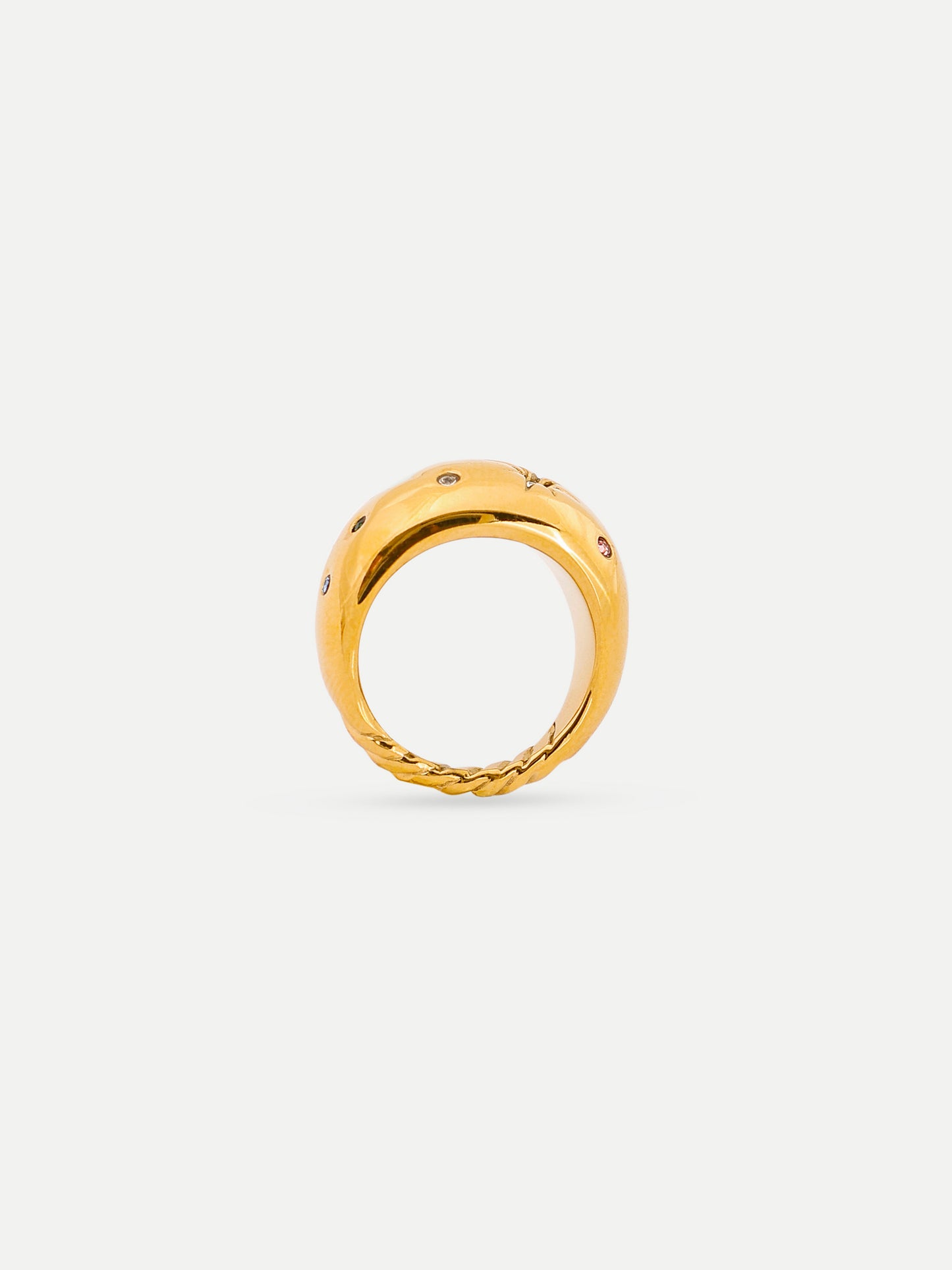 18KT Gold-Plated Galaxy Confetti Dome Ring | Waterproof, Hypoallergenic, Tarnish-Free