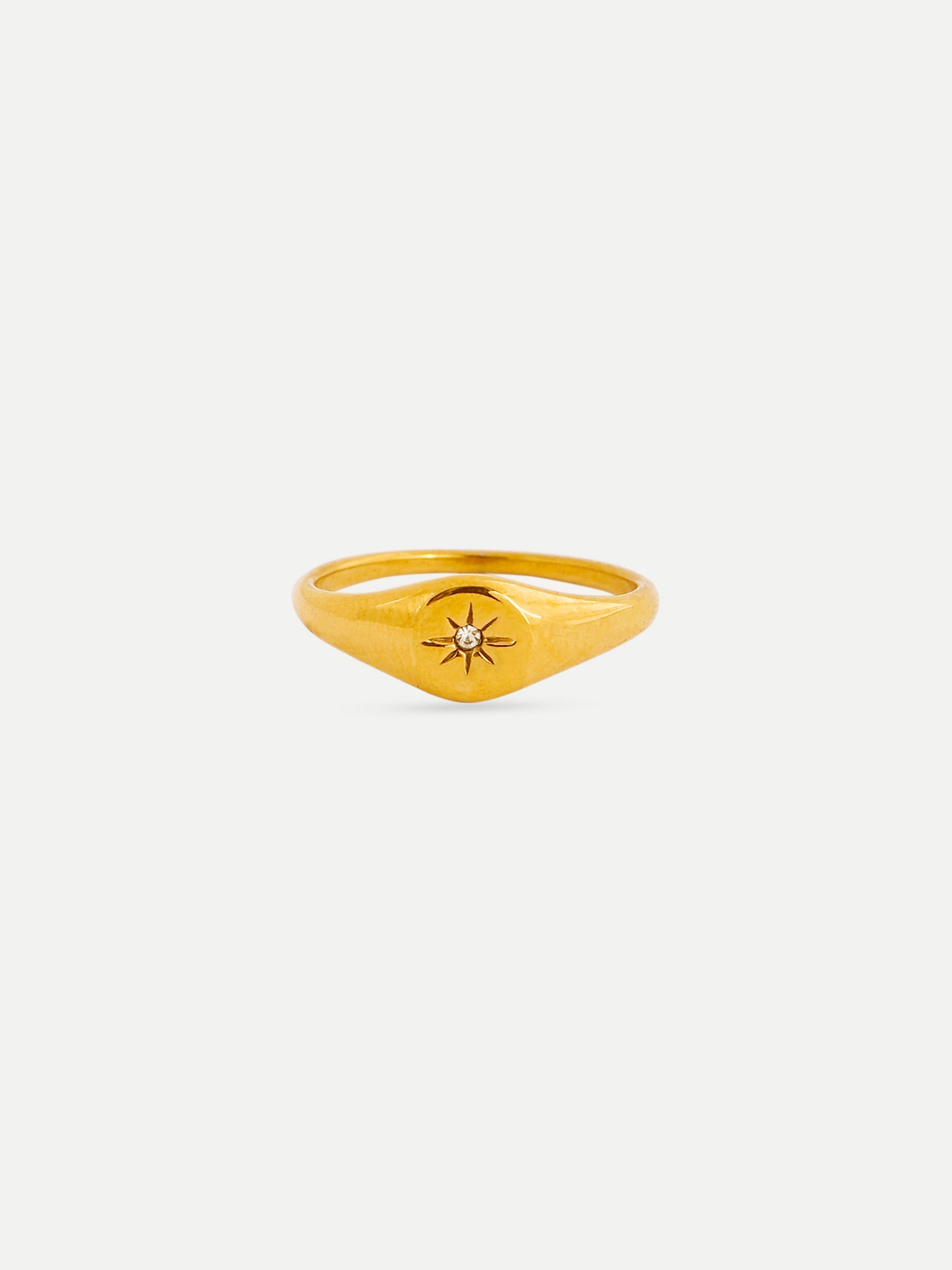 18KT Gold-Plated Sun Zircon Ring | Waterproof, Hypoallergenic, Tarnish-Free