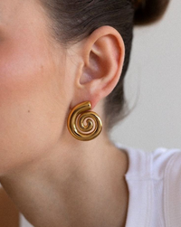Gold Whorl Stud Earrings