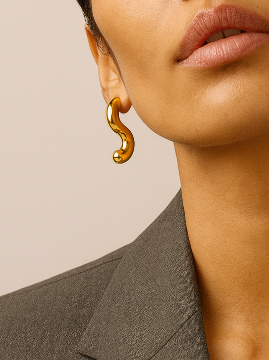 18KT Gold-Plated 'S' Shape Drop Earrings