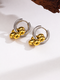 Two-Tone Bubble Flower Hoop Earrings