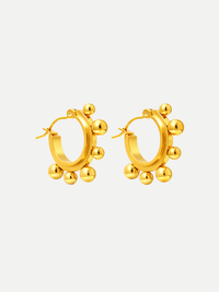 18KT Gold-Plated Bead Dot Hoop Earrings