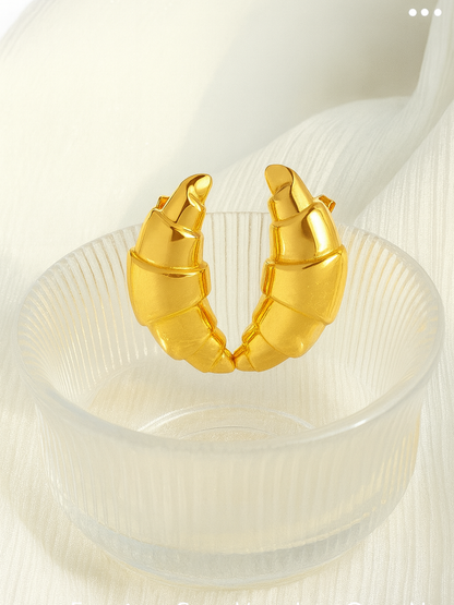 18KT Gold-Plated Croissant Stud Earrings