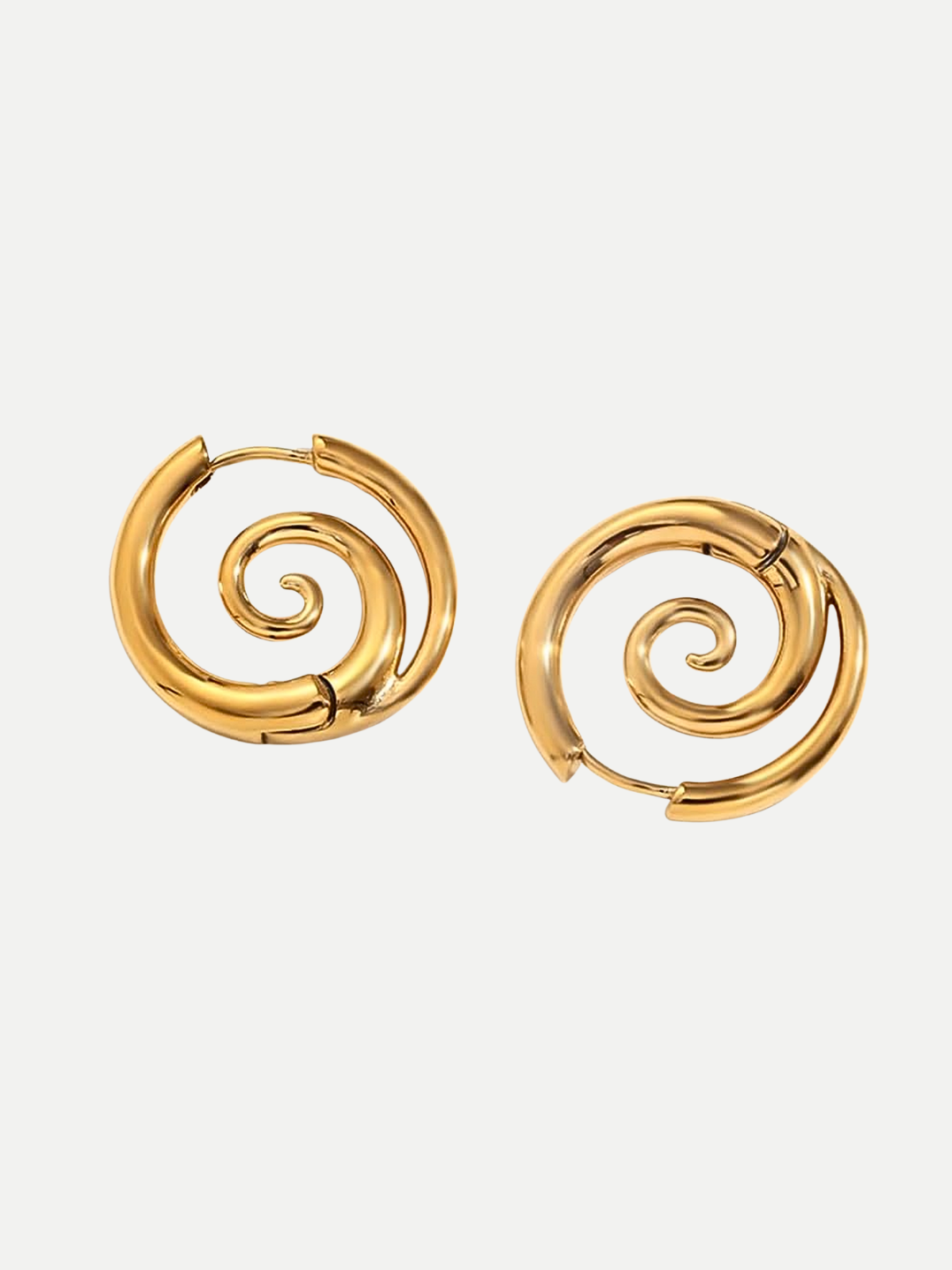 18KT Gold-Plated Sea Wave Spiral Hoop Earrings