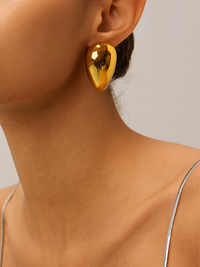 18KT Gold-Plated Bold Face Stud Earrings