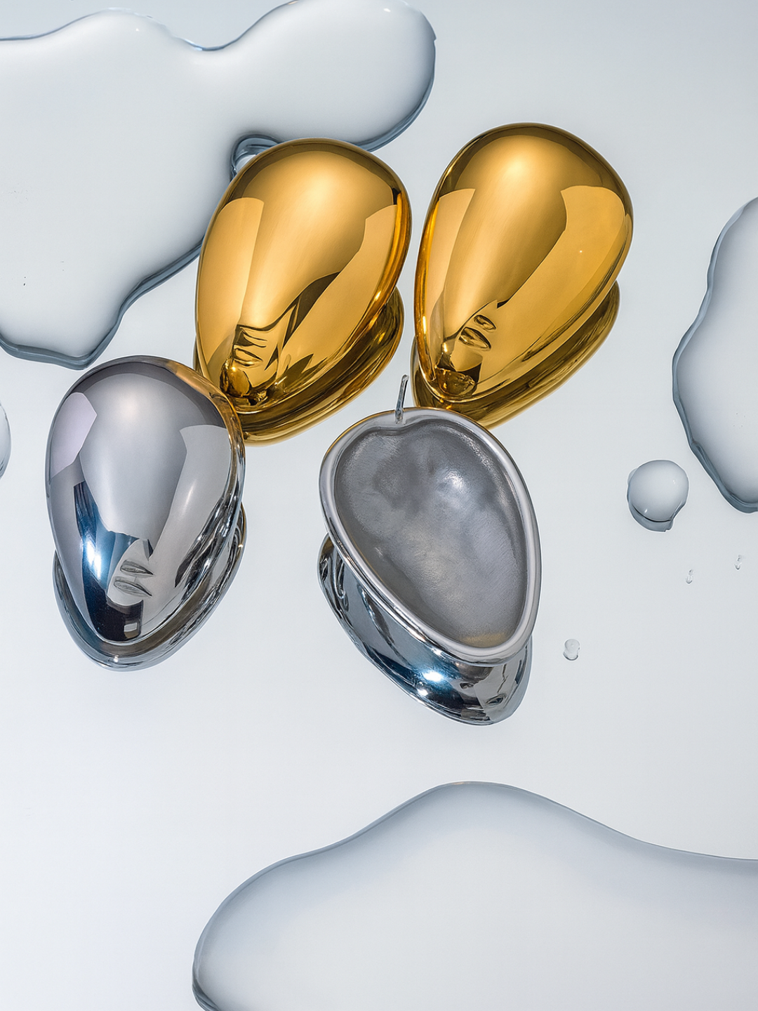 18KT Gold-Plated Bold Face Stud Earrings