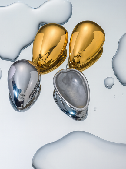 18KT Gold-Plated Bold Face Stud Earrings