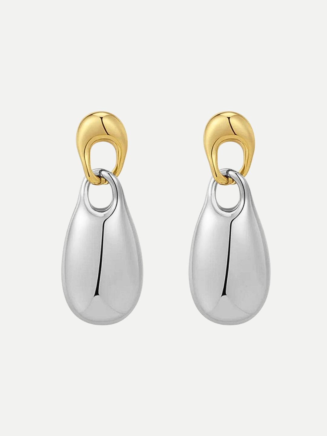 Two-Tone Dangling Drop Earrings