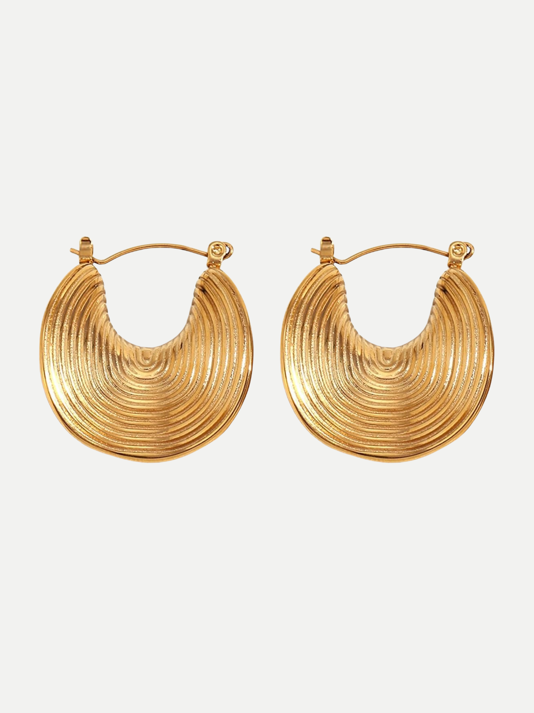 18KT Gold-Plated Curved Folded Hoop Earrings
