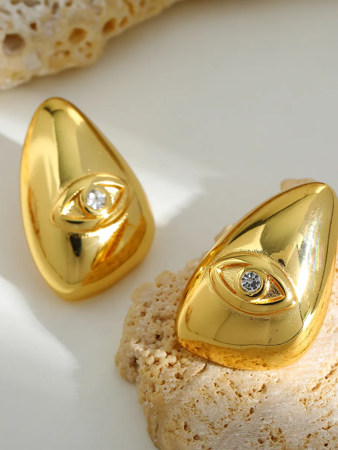 18KT Gold-Plated Eye Statement Stud Earrings