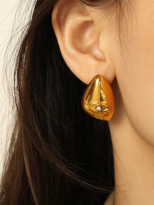 18KT Gold-Plated Eye Statement Stud Earrings