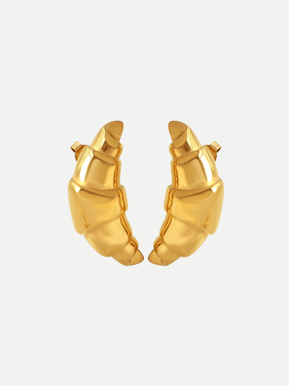 18KT Gold-Plated Croissant Stud Earrings
