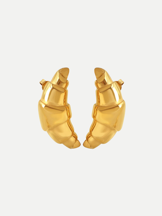 18KT Gold-Plated Croissant Stud Earrings
