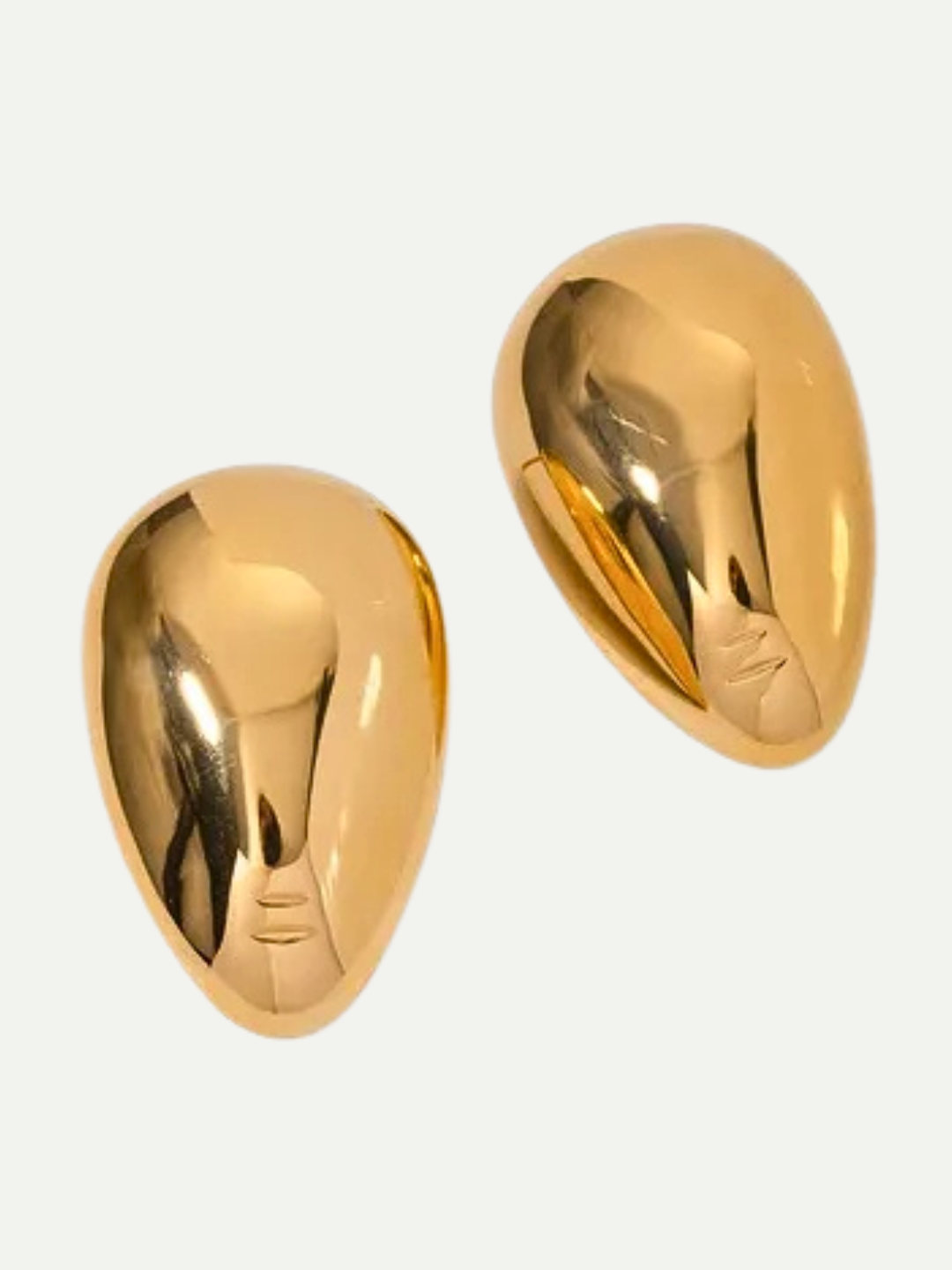 18KT Gold-Plated Bold Face Stud Earrings