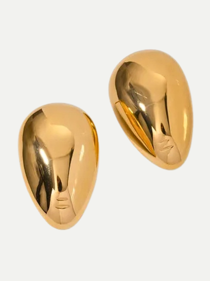 18KT Gold-Plated Bold Face Stud Earrings