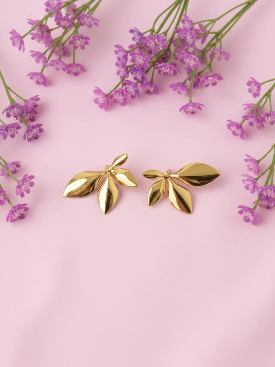 18KT Gold-Plated Leaf Stud Earrings