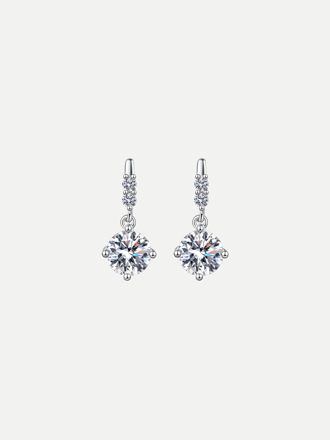 925 Sterling Silver Moissanite Dangle Earrings
