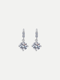 925 Sterling Silver Moissanite Dangle Earrings