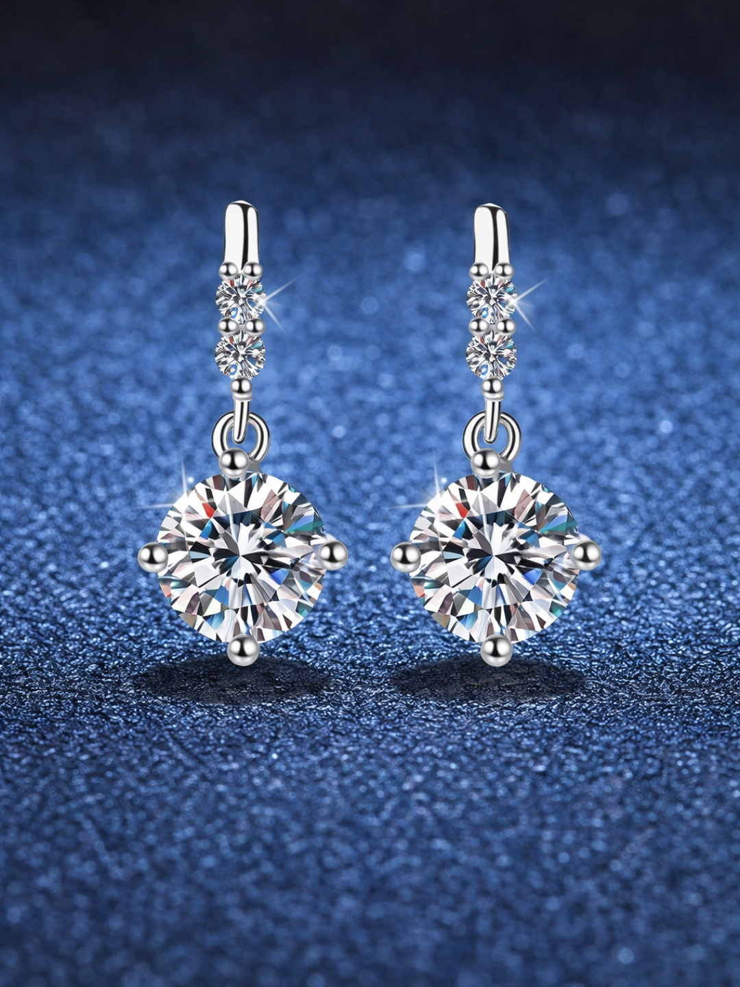 925 Sterling Silver Moissanite Dangle Earrings