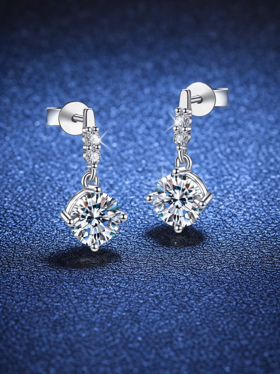 925 Sterling Silver Moissanite Dangle Earrings