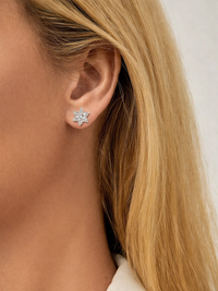 925 Sterling Silver 0.5ct 1.0ct Moissanite Hexi Star Stud Earrings