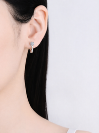 925 Sterling Silver 1.0ct Moissanite 'U' Shape Hoop Earrings