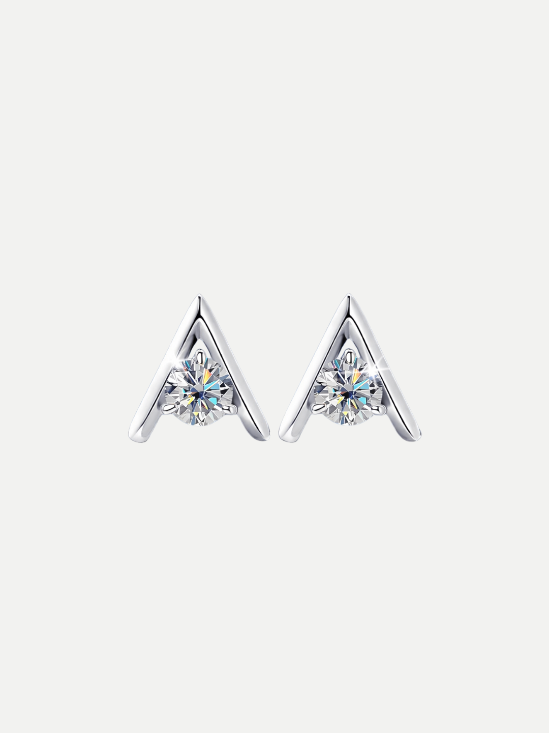 925 Sterling Silver 1.0ct Moissanite Arrow Shape Stud Earrings