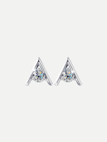 925 Sterling Silver 1.0ct Moissanite Arrow Shape Stud Earrings