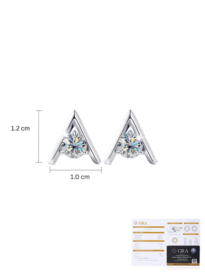 925 Sterling Silver 1.0ct Moissanite Arrow Shape Stud Earrings