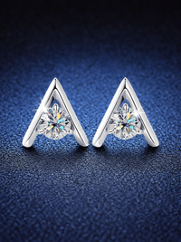 925 Sterling Silver 1.0ct Moissanite Arrow Shape Stud Earrings