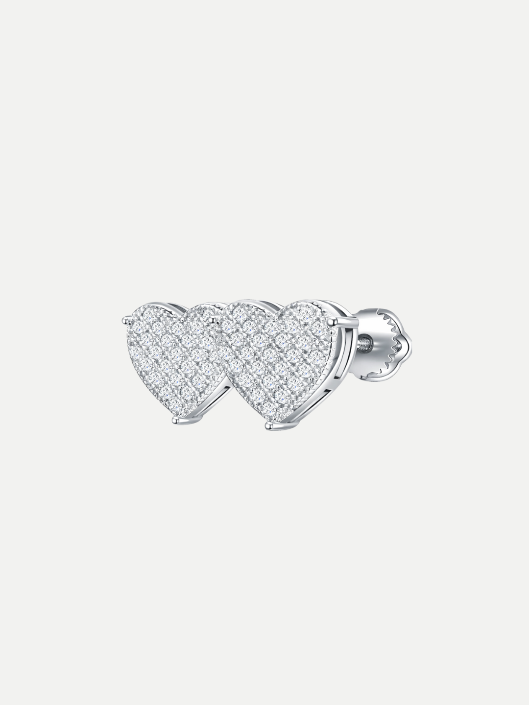 925 Sterling Silver Moissanite Heart Shape Cluster Stud Earrings