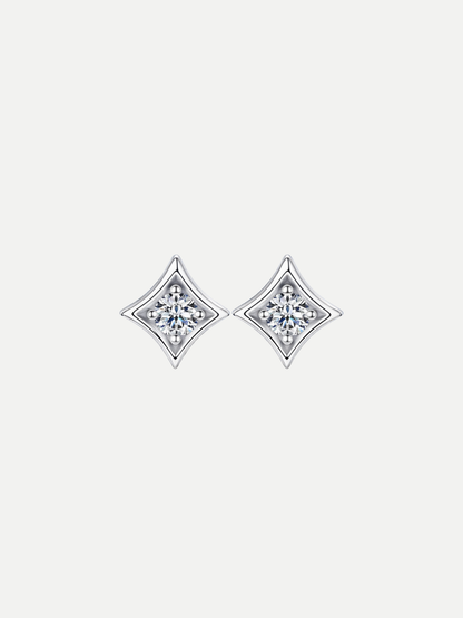 925 Sterling Silver 1.0ct Moissanite Shooting Star Stud Earrings