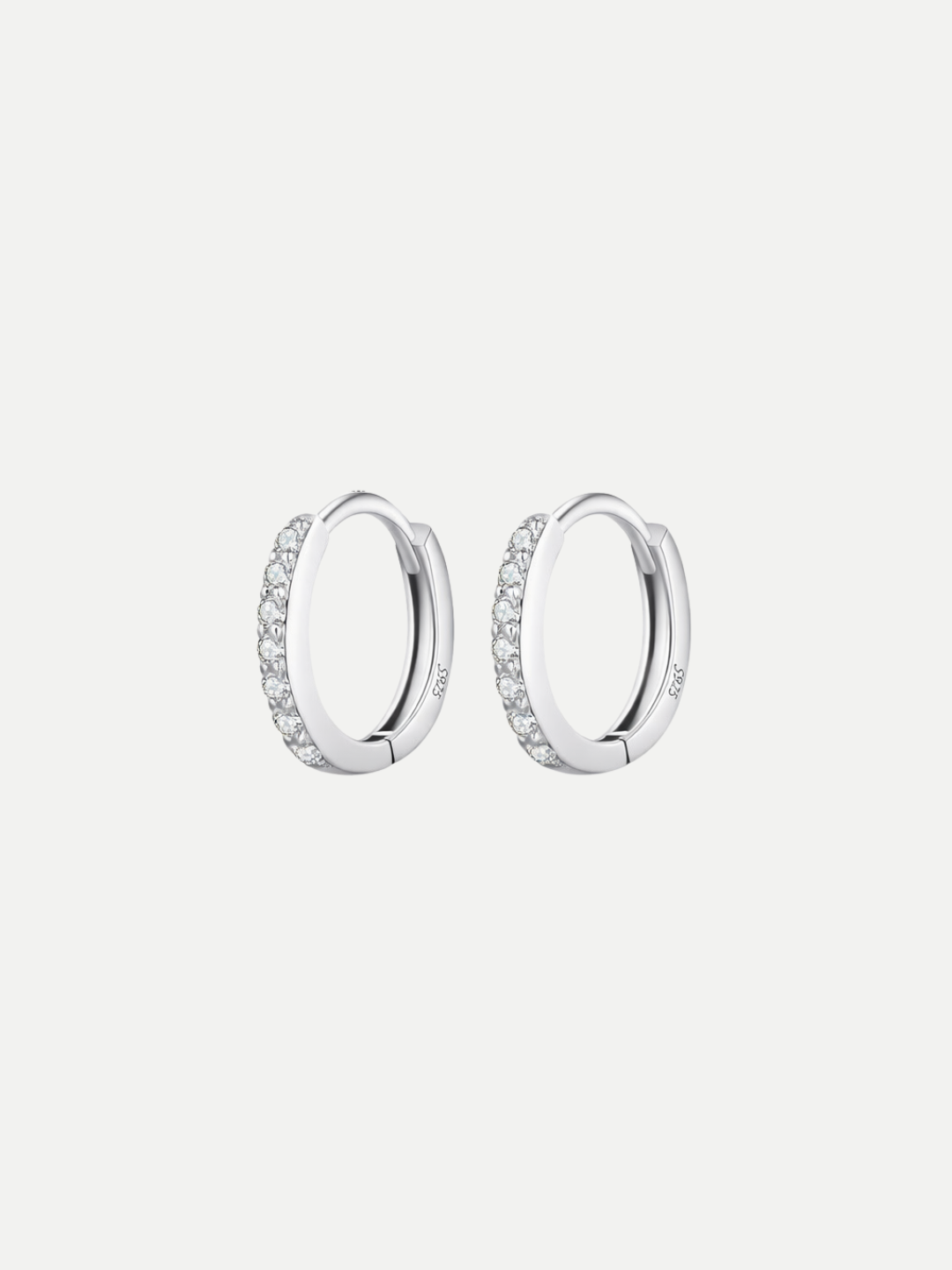 925 Sterling Silver Moissanite Minimalist Hoop Earrings