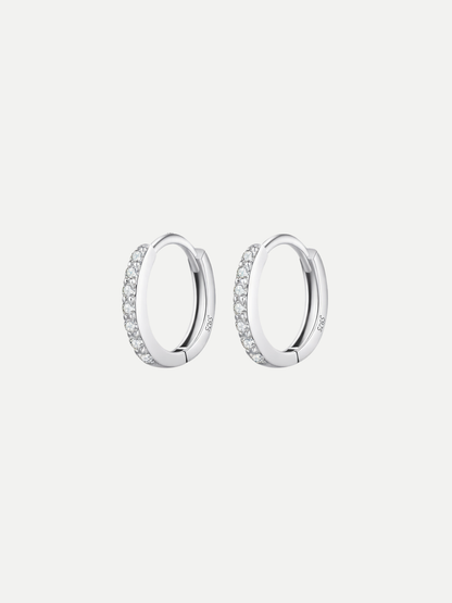 925 Sterling Silver Moissanite Minimalist Hoop Earrings