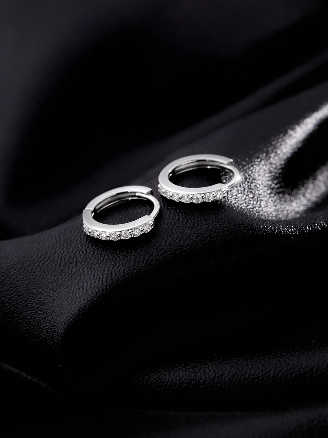 925 Sterling Silver Moissanite Minimalist Hoop Earrings