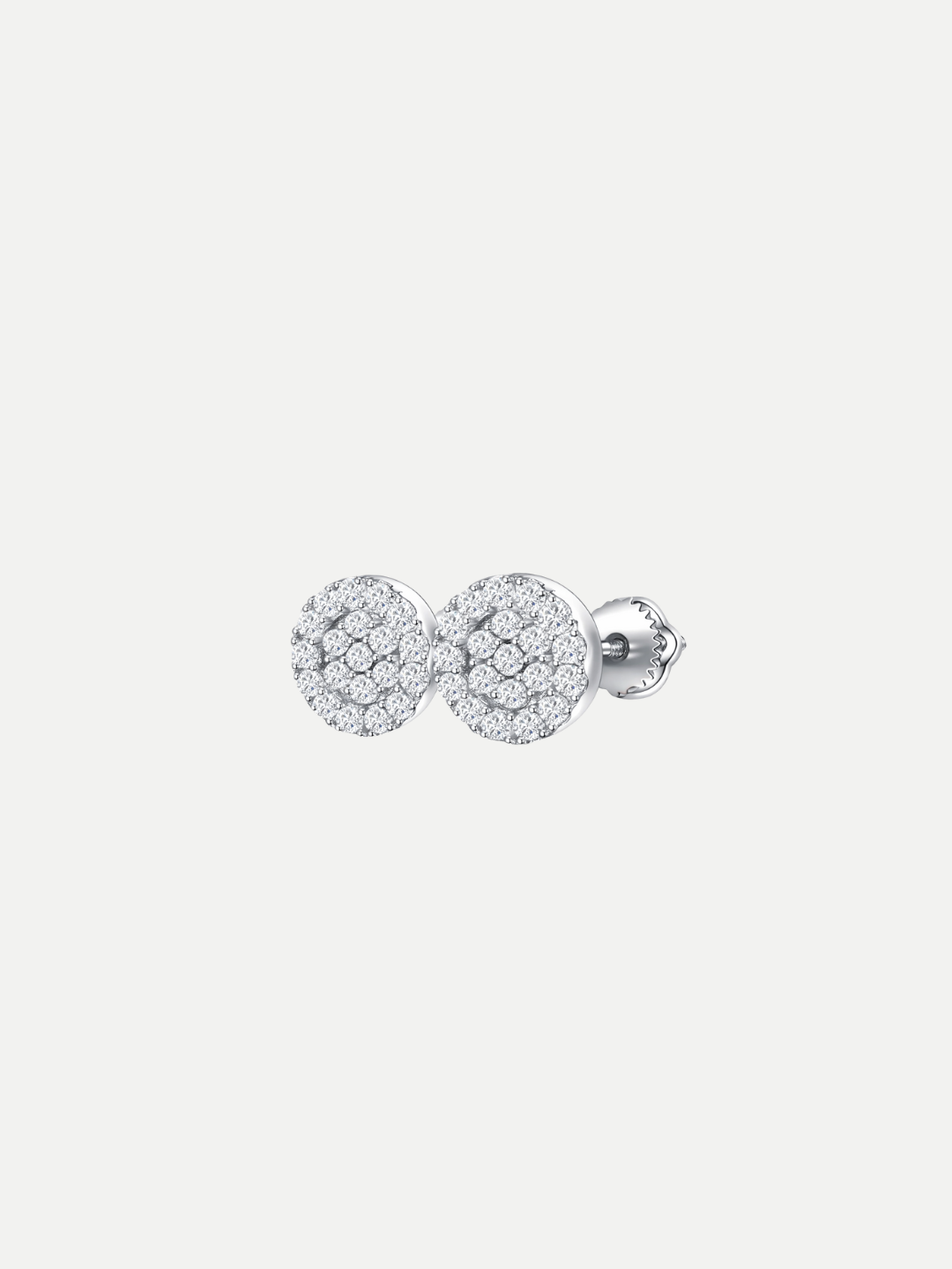 925 Sterling Silver 0.43 Karat Moissanite Floral Cluster Stud Earrings