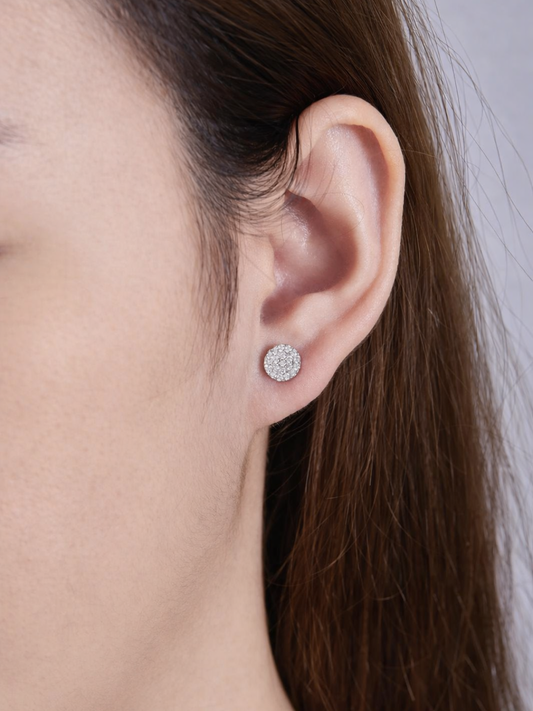 925 Sterling Silver 0.43 Karat Moissanite Floral Cluster Stud Earrings