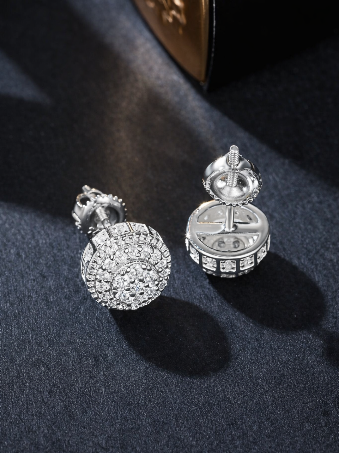 925 Sterling Silver 0.43 Karat Moissanite Floral Cluster Stud Earrings