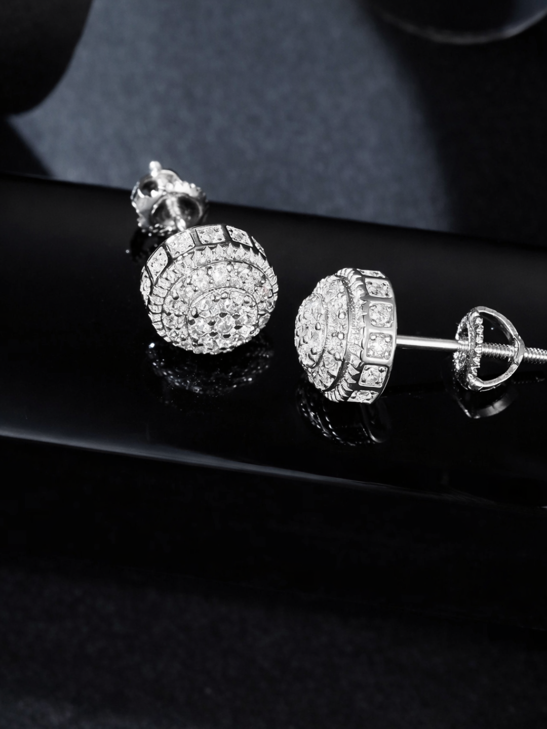 925 Sterling Silver 0.43 Karat Moissanite Floral Cluster Stud Earrings