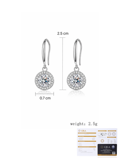 925 Sterling Silver Moissanite Floral Shape Cluster Hook Earrings