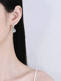 925 Sterling Silver Moissanite Floral Shape Cluster Hook Earrings