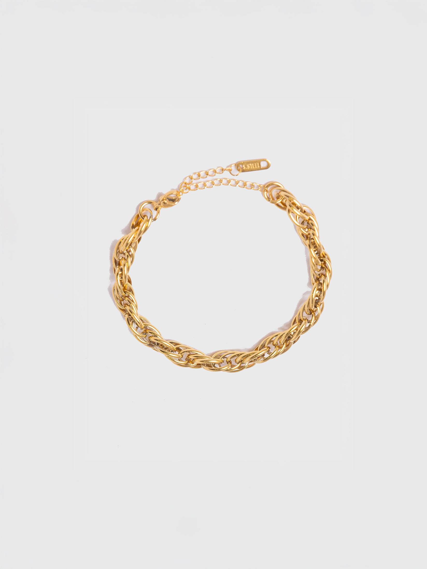 18KT Gold-Plated Women’s Triple Link Chain Bracelet with Lobster Clasp | Waterproof, Hypoallergenic, Tarnish-Free
