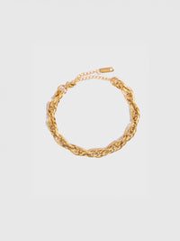 18KT Gold-Plated Women’s Triple Link Chain Bracelet with Lobster Clasp | Waterproof, Hypoallergenic, Tarnish-Free