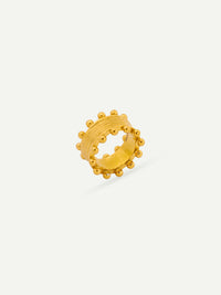 18KT Gold-Plated Textured Bead Dot Ring | Waterproof, Hypoallergenic, Tarnish-Free